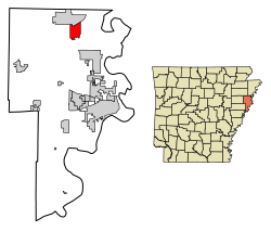 Crittenden County Arkansas Incorporated and Unincorporated areas Turrell Highlighted 0570430